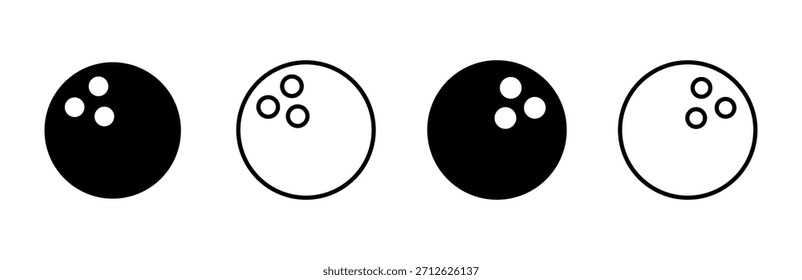 Bowling icon set. bowling ball and pin icon. bowling pins