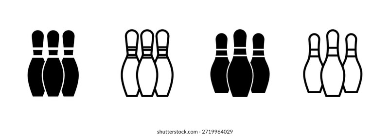 Bowling icon set. bowling ball and pin icon. bowling pins