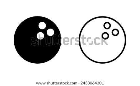 Bowling icon set. bowling ball and pin icon. bowling pins