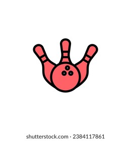 Bowling icon set illustration. bowling ball and pin sign and symbol.