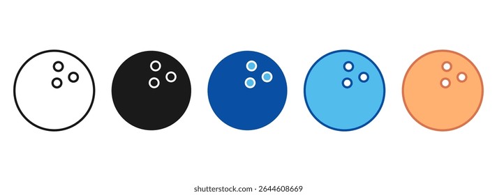 Bowling Icon Set Multiple Style Collection