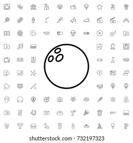 Bowling icon. set of outline entertainment icons.