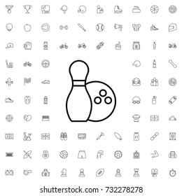 Bowling icon. set of outline sport icons.