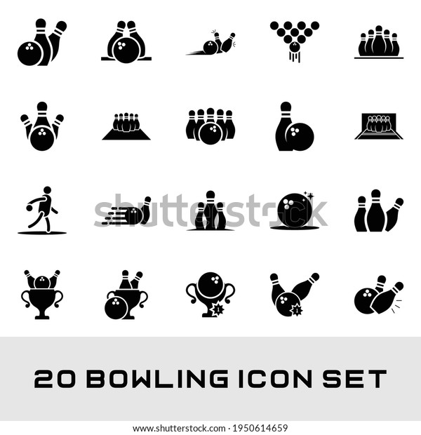 Bowling Icon Set Silhouette Bowling Logo Stock Vector (Royalty Free ...