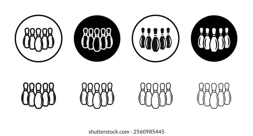 Bowling icon set vector. bowling ball and pin sign and symbol.