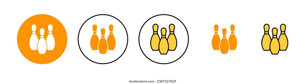 Bowling icon set for web and mobile app. bowling ball and pin sign and symbol.