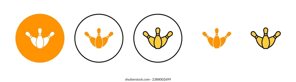 Bowling icon set for web and mobile app. bowling ball and pin sign and symbol.