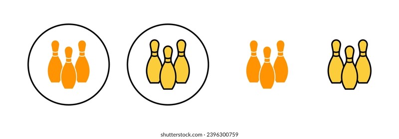 Bowling icon set for web and mobile app. bowling ball and pin sign and symbol.