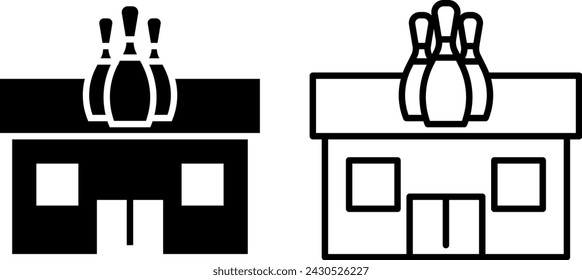 icono, signo o símbolo de boliche en estilo de glifo y línea aislado sobre fondo transparente. Ilustración de vector