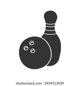 Bowling Icon Silhouette Illustration. Sport Ball Vector Graphic Pictogram Symbol Clip Art. Doodle Sketch Black Sign.