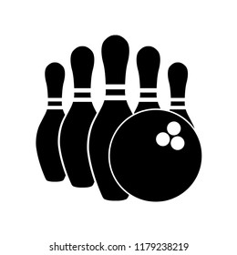 Bowling Icon, Silhouette, Logo On White Background