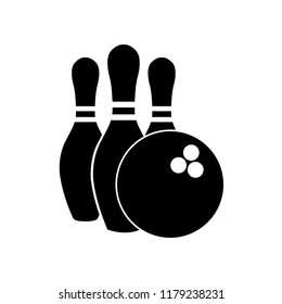 Bowling icon, silhouette, logo on white background