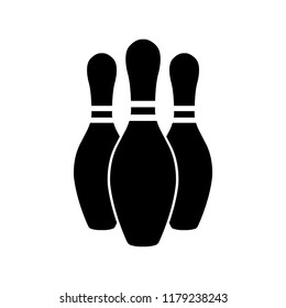 Bowling icon, silhouette, logo on white background