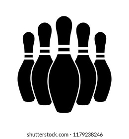 Bowling icon, silhouette, logo on white background