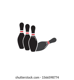 Bowling icon  silhouette  logo on white background