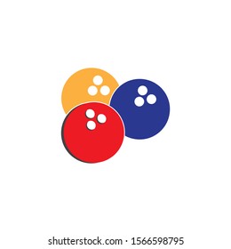 Bowling icon  silhouette  logo on white background