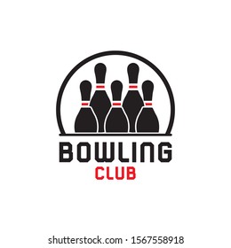 Bowling Icon Silhouette Logo On White Stock Vector (Royalty Free ...