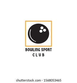 Bowling icon  silhouette  logo on white background