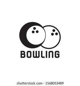 Bowling icon  silhouette  logo on white background