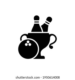 Bowling icon. Silhouette bowling logo vector concept
