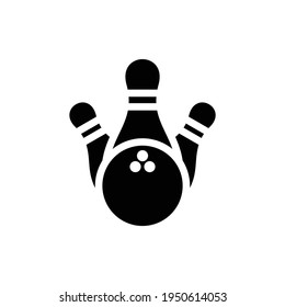 Icono de bolos. Concepto vectorial del logotipo de la taquilla