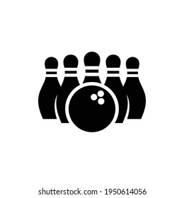 Bowling icon. Silhouette bowling logo vector concept