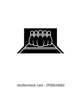Bowling icon. Silhouette bowling logo vector concept