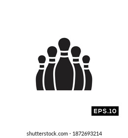 Bowling Icon. Bowling Silhouette Sign Logo Vector