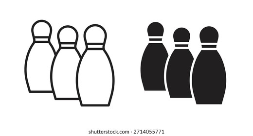 Diseños de Vector de silueta de icono de bolos. Trazos editables