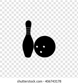 Bowling icon. Simple black vector symbol. Logo for web. Image for business.