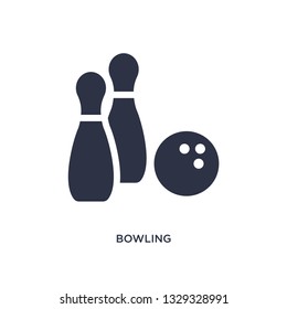 bowling icon. Simple element illustration from free time concept. bowling editable symbol design on white background. Can be use for web and mobile.