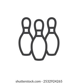 Icono de bolos Logotipo de Vector de contorno simple