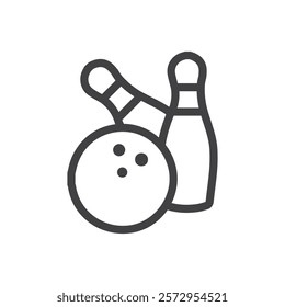 Bowling icon Simple outline vector logo