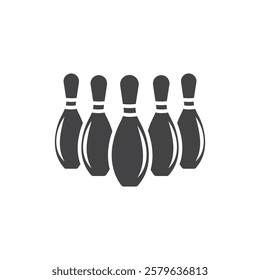 Bowling icon Simple thin line flat symbol