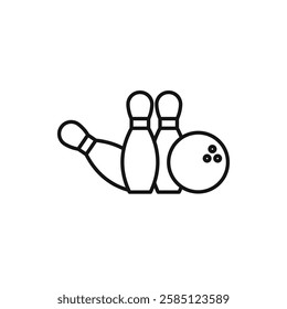 Bowling icon. simple thin line vector icon