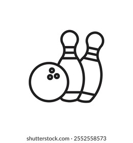 Bowling icon Simple thin outline