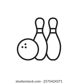 Bowling icon Simple thin outline