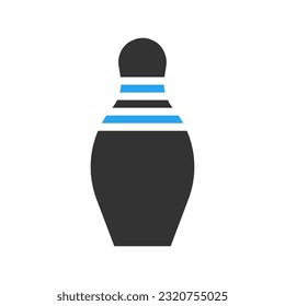 Bowling icon solid blue black colour sport illustration vector element and symbol perfect.