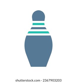 Bowling icon solid green light grey sport illustration vector element and symbol perfect.