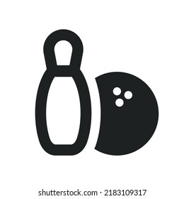Bowling Icon with Solid Style