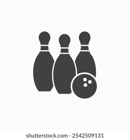 Bowling icon in solid style.