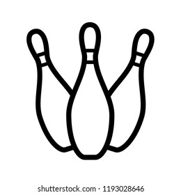 Bowling Icon. Sport Equipment within Line Art Style. 
