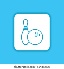 Bowling Icon Sport. Graphic Flat Isolated for Use Web, Mobile and Everything 