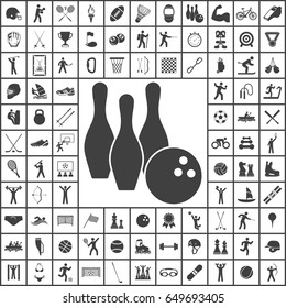 Bowling icon. Sport set of icons