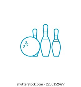 Bowlingsymboldesign. Bowling, Vektorgrafik. einzeln auf weißem Hintergrund.