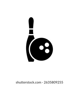 Bowling icon symbol for apps and websites. bowling ball and pin sign and symbol.