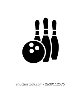 Bowling icon symbol for apps and websites. bowling ball and pin sign and symbol.