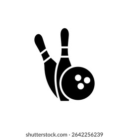 Bowling icon symbol for apps and websites. bowling ball and pin sign and symbol.