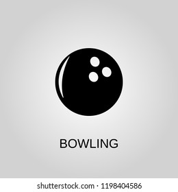 Bowling icon. Bowling symbol. Flat design. Stock - Vector illustration.