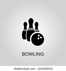 Bowling icon. Bowling symbol. Flat design. Stock - Vector illustration